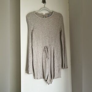 Urban Outfitters Cream Knit long sleeve romper